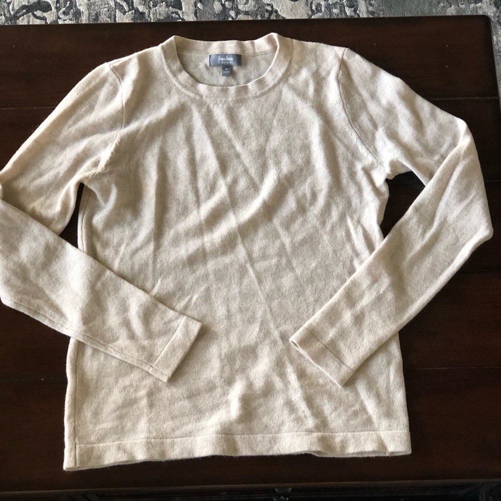 Oatmeal cashmere sweater from Neiman Marcus